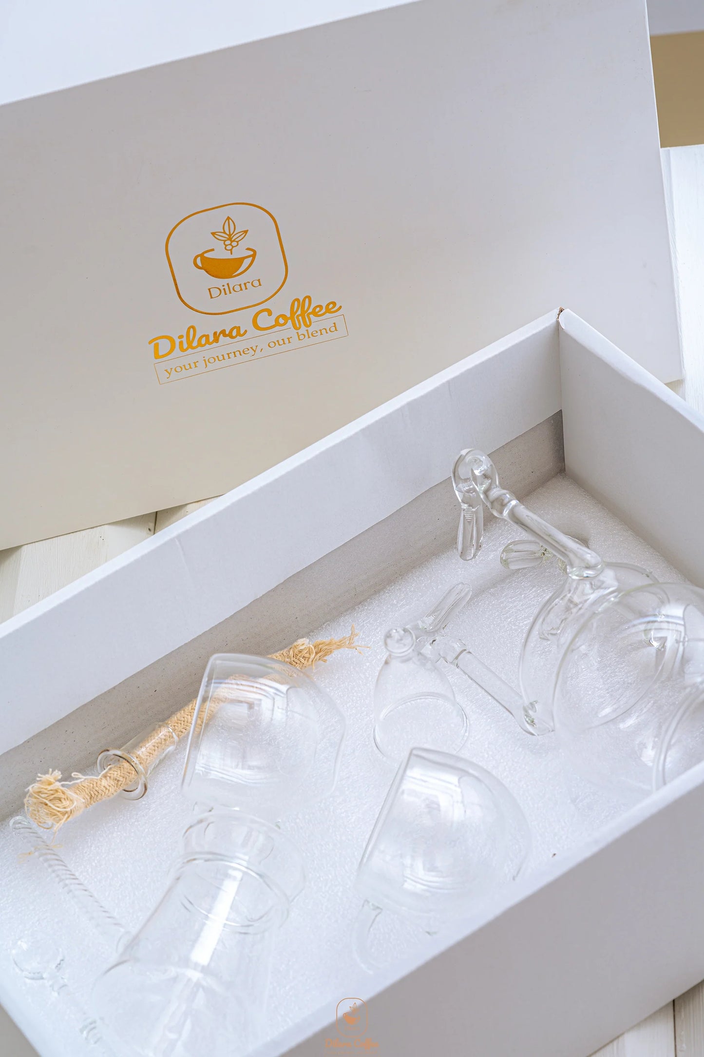 Turkish coffee pyrex set with 250 gm of coffee