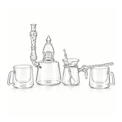 Handcrafted hanging glass coffee set