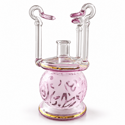 Pyrex coffee set colored gold touch pink