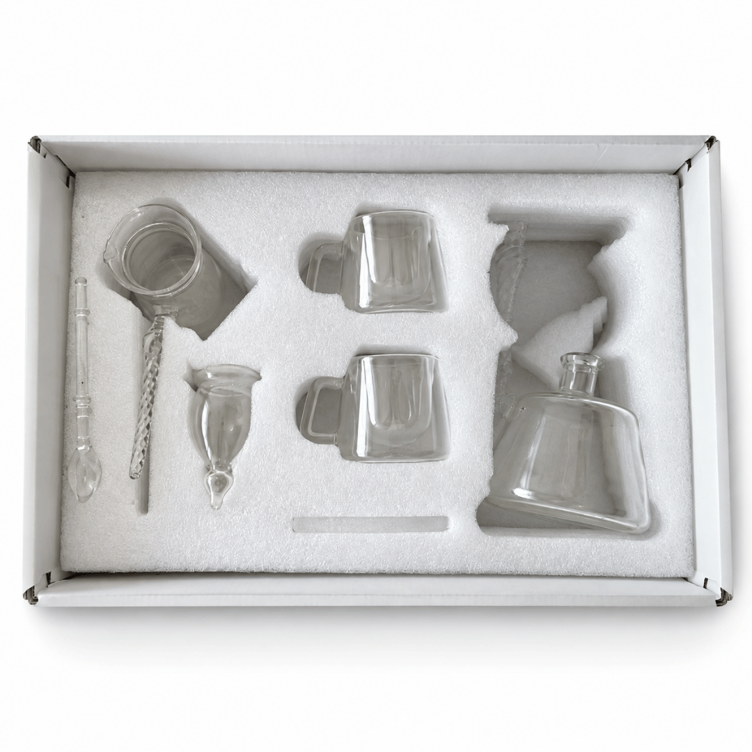Handcrafted hanging glass coffee set