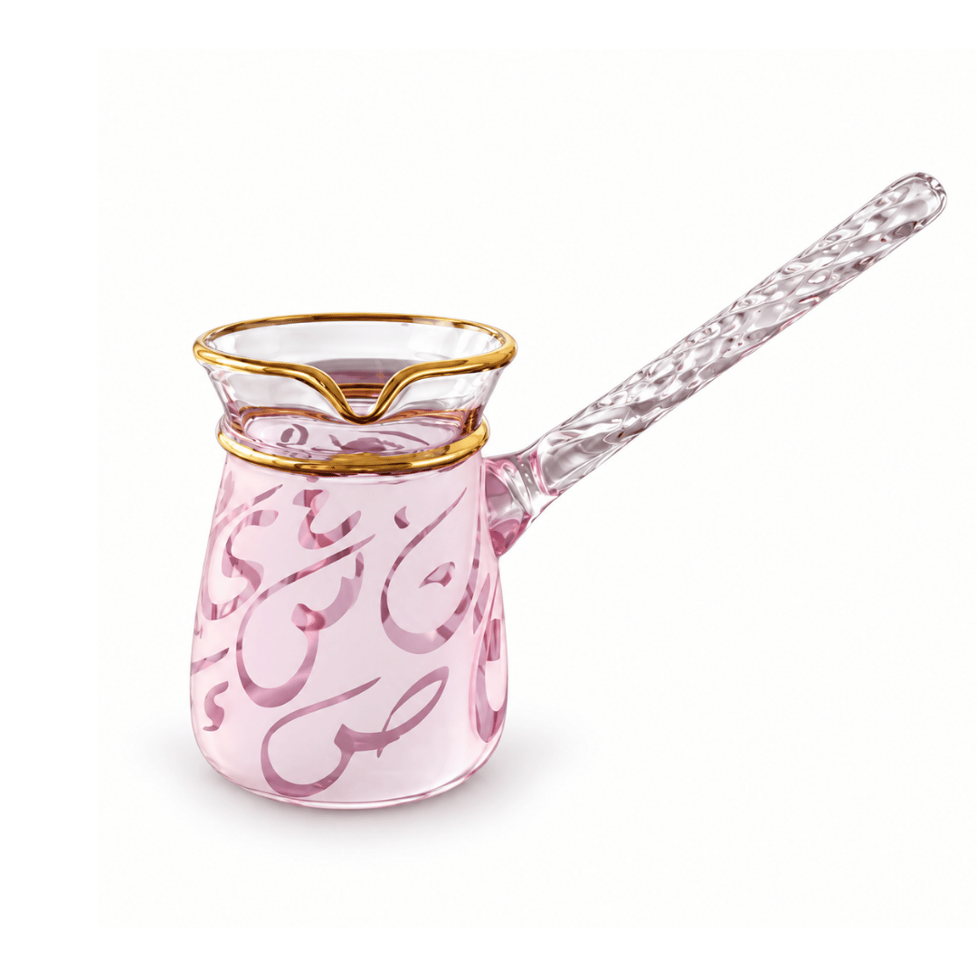 Pyrex coffee set colored gold touch pink