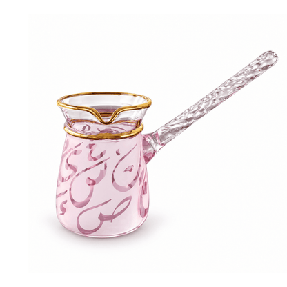 Pyrex coffee set colored gold touch pink