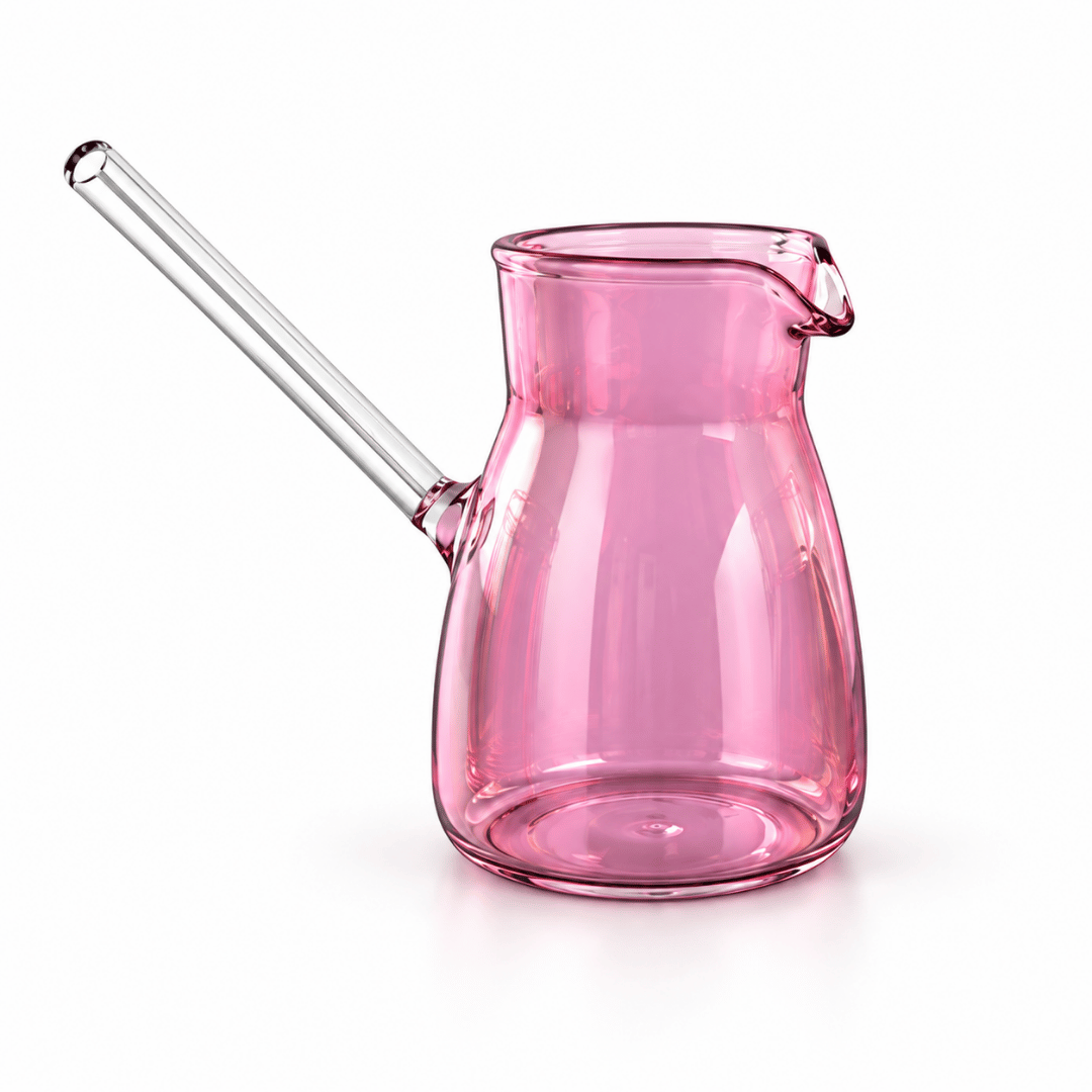 pyrex 4 set + 2 wooden coasters pink