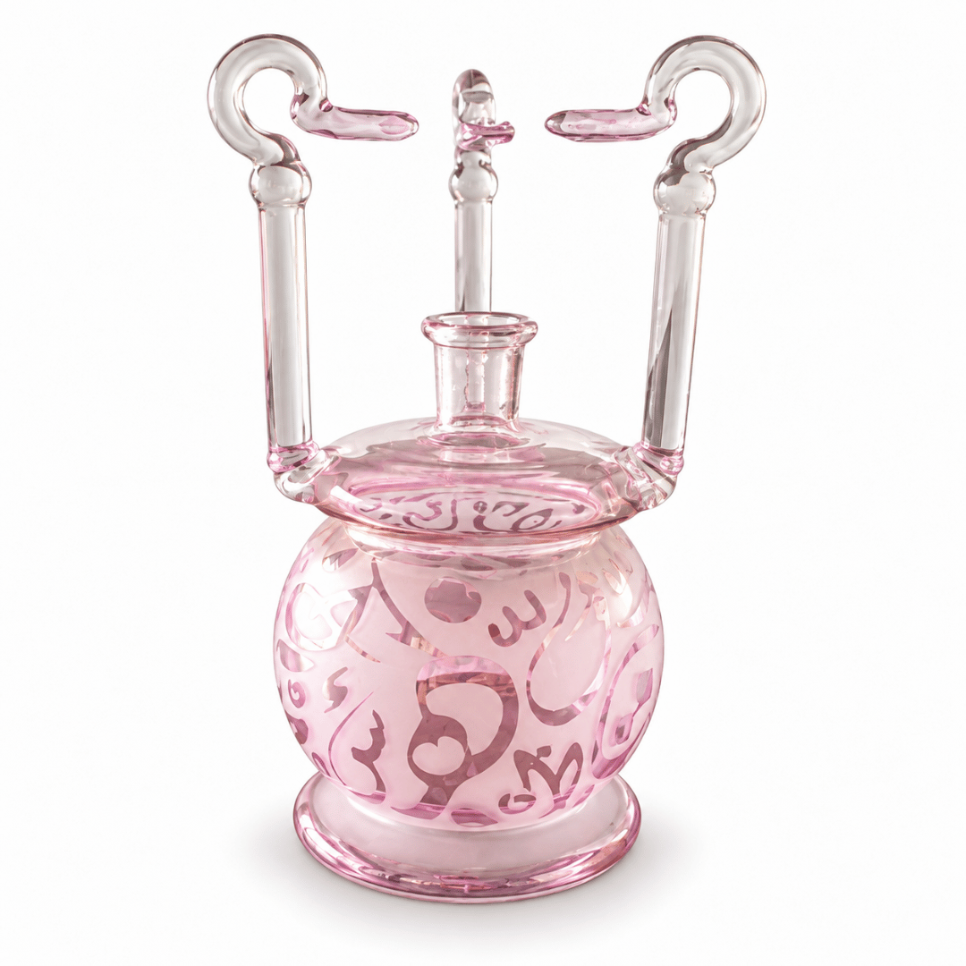 Pyrex coffee set Arabic letters_ pink