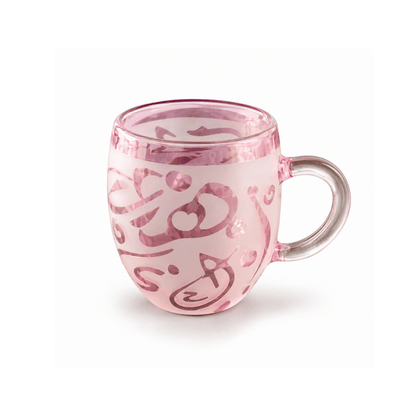 Pyrex coffee set Arabic letters_ pink