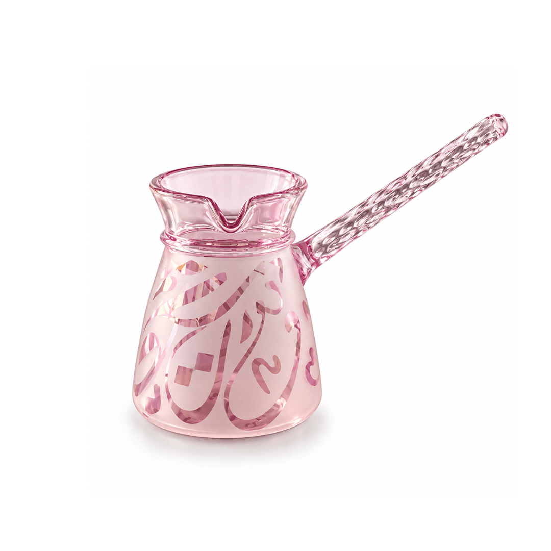 Pyrex coffee set Arabic letters_ pink