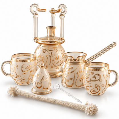 Pyrex coffee set Arabic letters