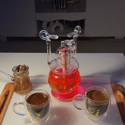 Kahwaty & kahwatak pyrex coffee set golden arabic calligraphy