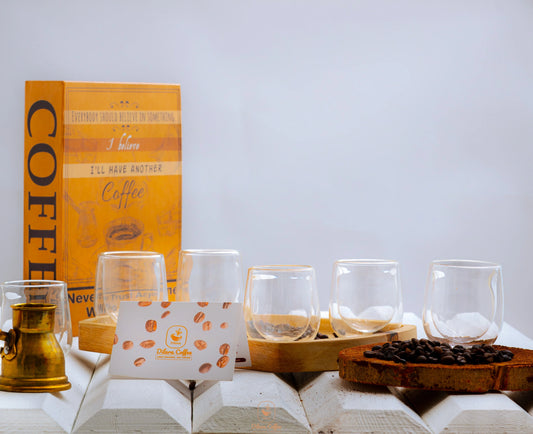 طقم أكواب قهوة زجاج مزدوج