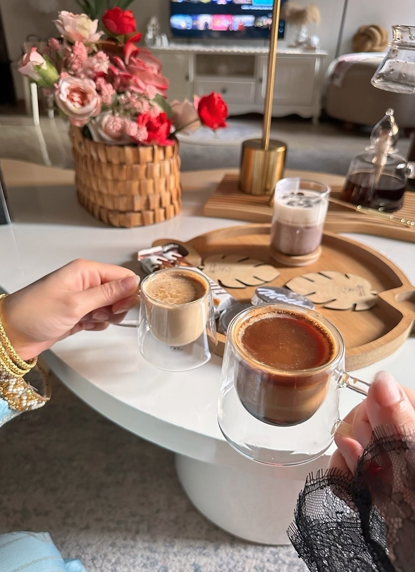 طقم قهوة بايركس معلق + شمعة قهوة
